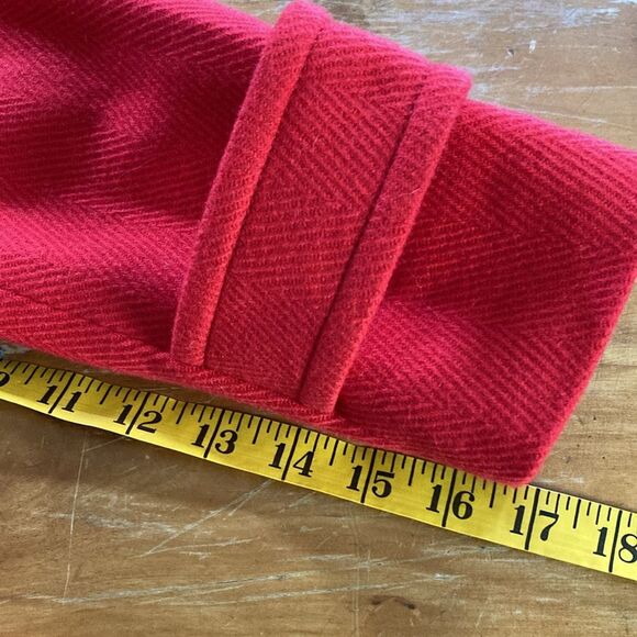 Talbots Vivid Red Double Breasted Wool Blend Gold Button Pockets Peacoat Size 10 - Picture 7 of 11